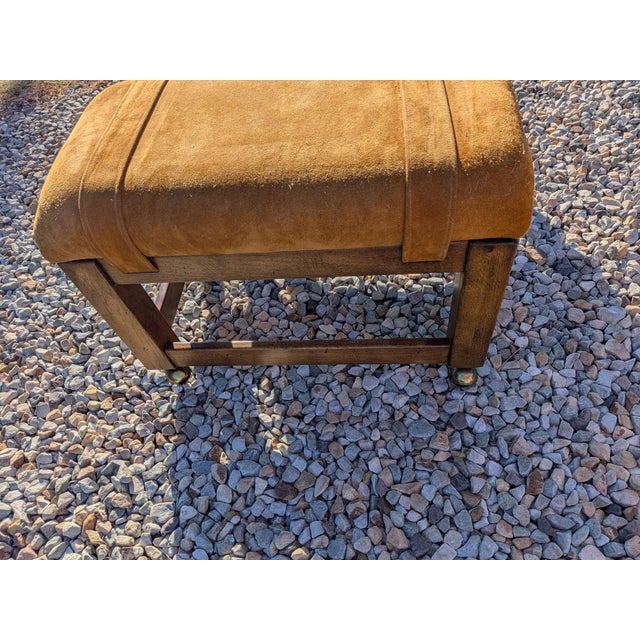 1970 Drexel Heritage Suede Ottomans/Stools-Pair. For Sale - Image 10 of 12