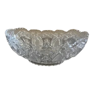 Antique Oblong, Cut Glass Fruit Bowl