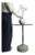21st Century Poland Deep Charcoal Grey Round Stone-Base Side Table For Sale