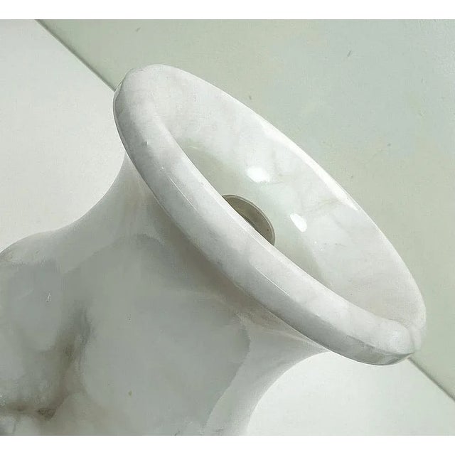 Stone Small Alabaster Owl Table Lamp, 1970s For Sale - Image 7 of 12