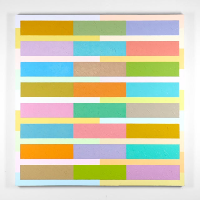 Eight Stripes I – Abstract Geometric Oil Painting on Canvas by Richard Butz For Sale - Image 9 of 10