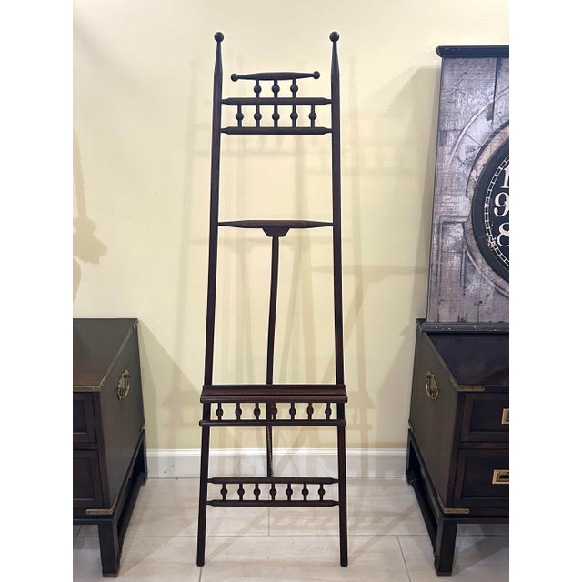 Victorian Late 19th Century, Victorian, Walnut, Stick and Ball, Display Easel With Brass Chain For Sale - Image 3 of 9