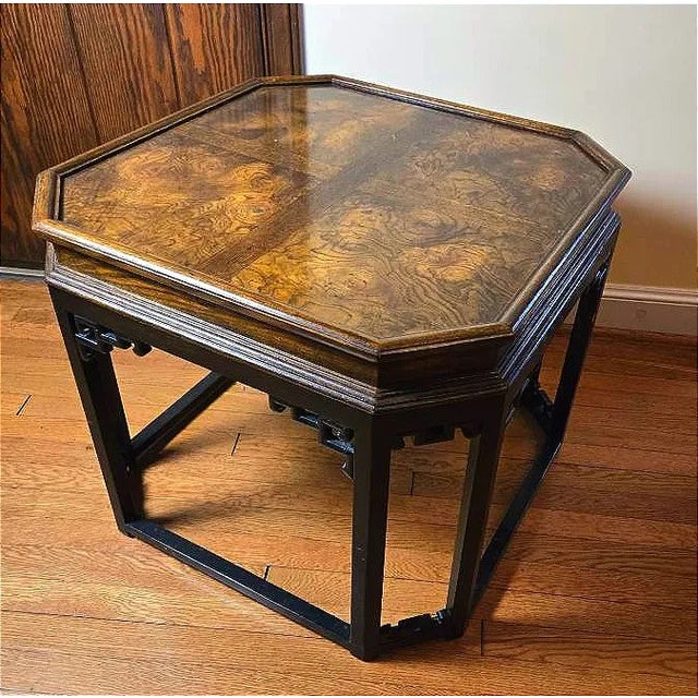 1960s 1960s Michael Taylor for Baker Far East Octagonal Burlwood Side Table For Sale - Image 5 of 17