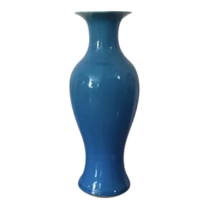Antique Late 19th Century Chinese Baluster Shape Vase in Turquoise Glaze