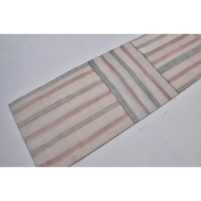 Turkish Vintage Organic Handwoven Vintage Runner For Sale - Image 3 of 9