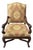 Late 20th Century Traditional High-Back Upholstered Arm Chair For Sale