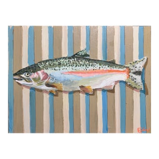 Rainbow Trout Acrylic Painting For Sale