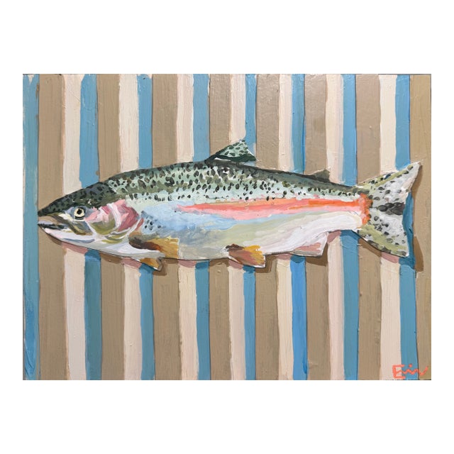 Rainbow Trout Acrylic Painting For Sale