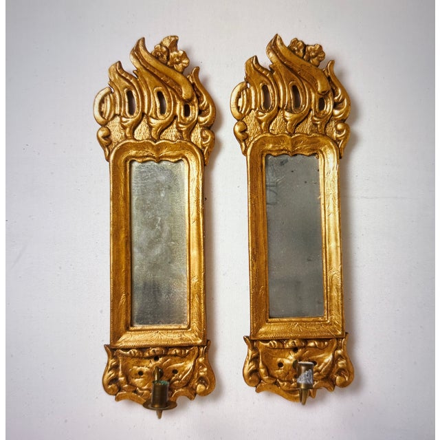 Late Gustavian Wall Mirrors with Candleholders, Set of 2 For Sale - Image 5 of 5