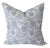 Mary Mary Periwinkle Blue Linen Floral Blockprint Fabric Pillow Cover For Sale