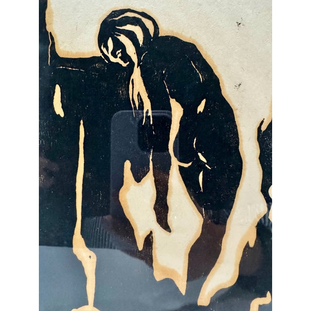 An original signed and titled print, "Dawn of Awakening," executed in a bold expressionist style. The composition depicts...