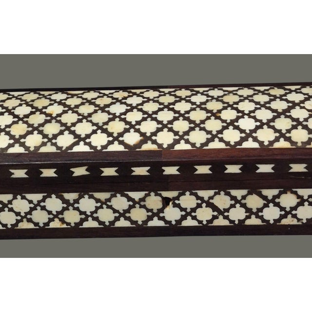 Vintage Inlay Bone Wood Glove- Trinket -Jewelry Box For Sale - Image 4 of 10