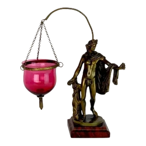 Grand Tour Bronze Apollo Belvedere after Leochares, Votive or Oil Lamp