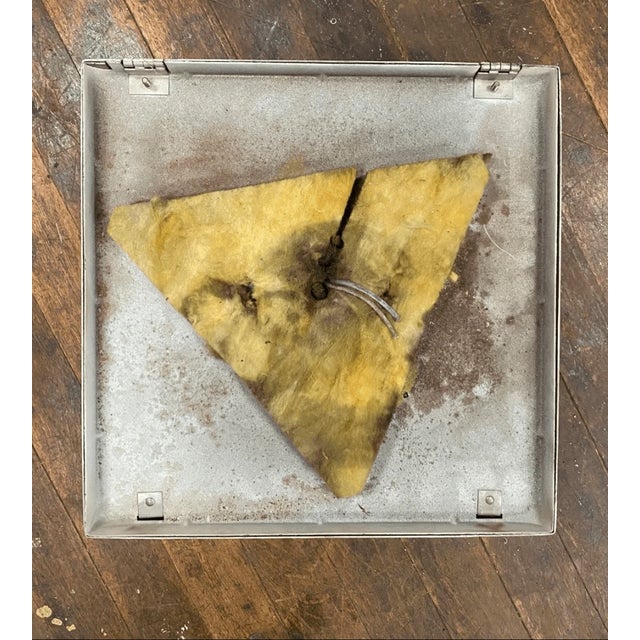 Vintage Mid-Century Modern Style John C Virden Co Solid Brass & Frosted Milk Glass Flush Mount For Sale - Image 4 of 8