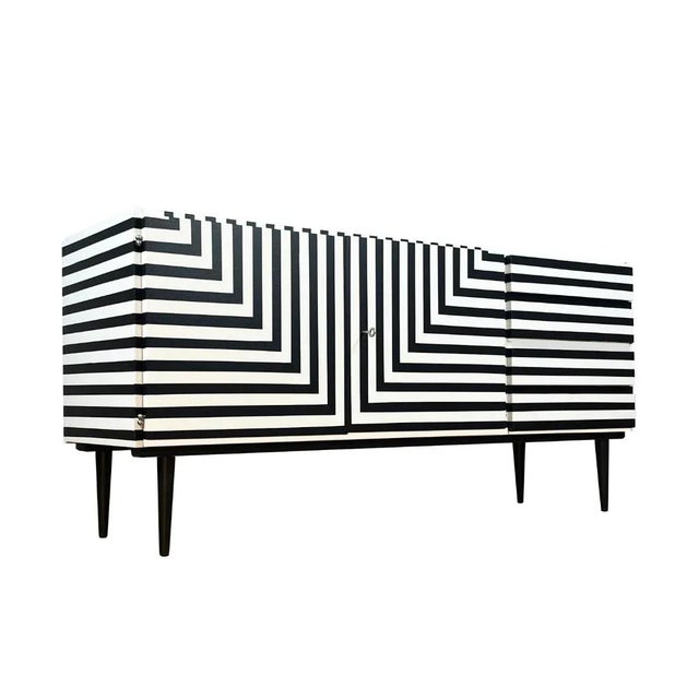 Black Czechoslovakian Sideboard with Op Art, 1964 For Sale - Image 8 of 11