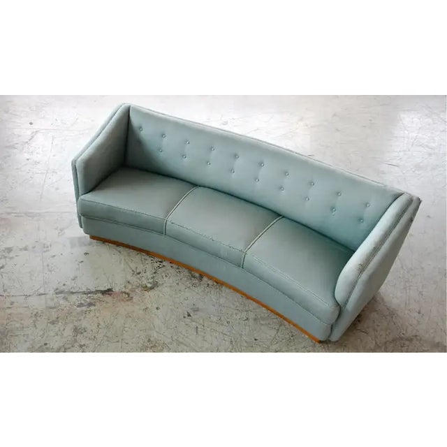 1940s Danish 1940s Curved Sofa Model 1668 by Ole Wanscher for Fritz Hansen For Sale - Image 5 of 7