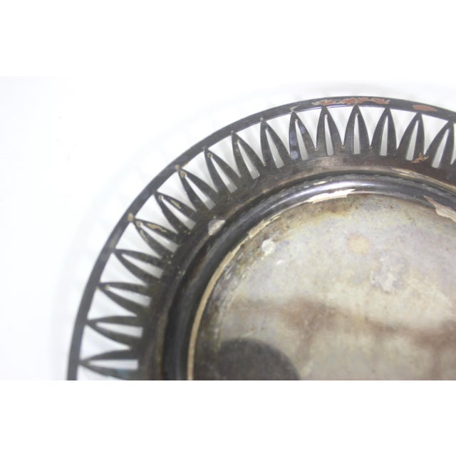 Mid-Century Modern Vintage Silver Plated Wine Coaster For Sale - Image 3 of 8