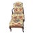 Vintage Antoinette Tropical Floral Lounge / Library Chair With Ottoman For Sale