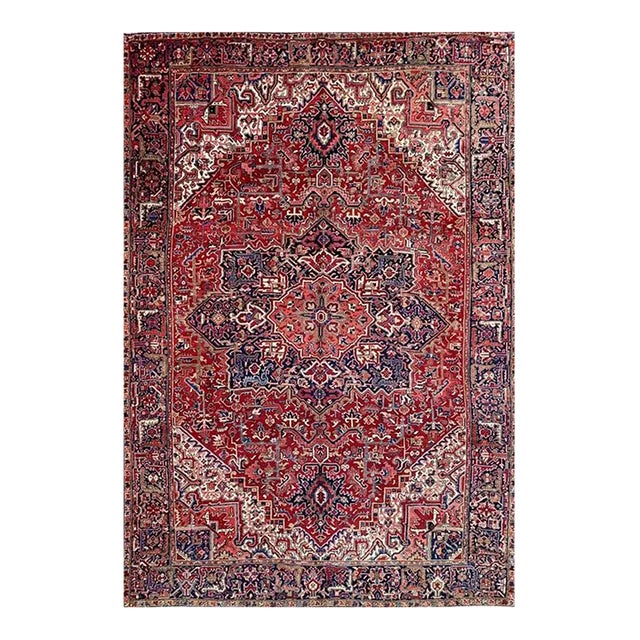 1950s Old Persian Heriz Area Rug 8’3″ X 11’10” For Sale