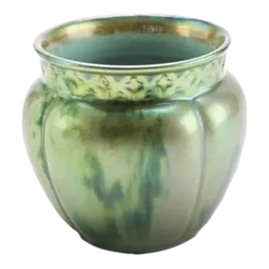 1930s Vintage Zsolnay Lobed Vase in Eosin Glaze