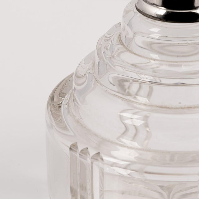 Silver Vintage 20th Century Art Deco French Silver-Mounted Cut Glass Decanter For Sale - Image 8 of 15