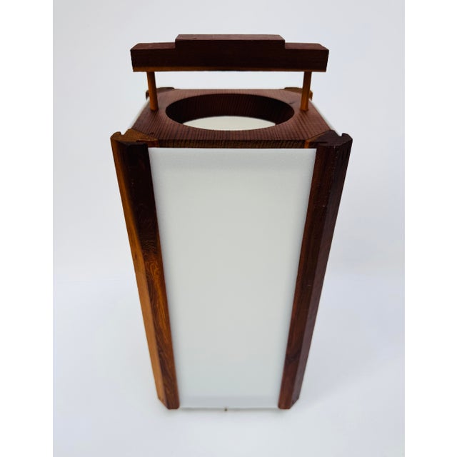 Japanese Vintage Japanese Wood Lantern With Translucent Panels For Sale - Image 3 of 14