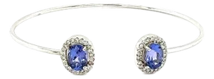 2.62 Carat Tanzanite Diamond White Gold Cuff Bangle