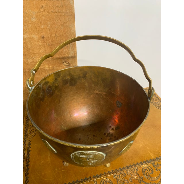 Copper Jardiniere with Brass Fittings. Made in the Mid 20th Century.