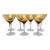 1930s Mid-Century Cambridge Glass Amber & Clear Stem Champagne Coupes - Set of 7 For Sale