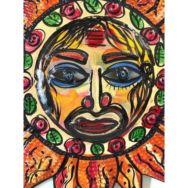 Large Peter Keil Sunburst Wall Sculpture in Painted Metal, Signed, 36" Diameter For Sale - Image 17 of 18