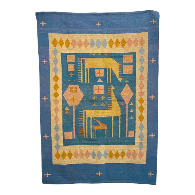 Large Mid-Century Modern Tapestry Rug For Sale