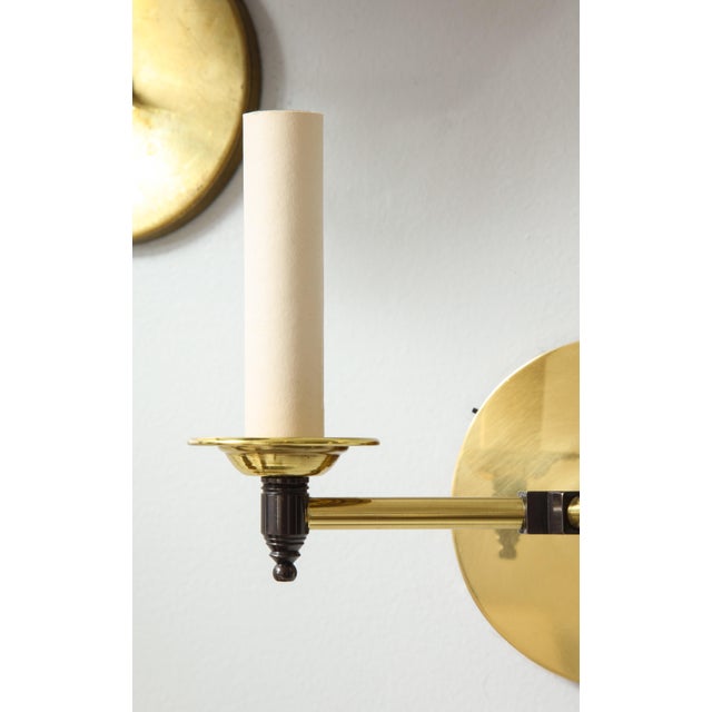 Metal Bespoke Two-Arm Brass Sconces - a Pair For Sale - Image 7 of 9