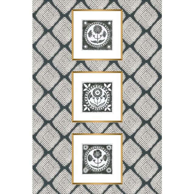 Folk Art 12x12" Framed Black and White Tulip Flower Art Print Botanical Wall Decor For Sale - Image 3 of 3