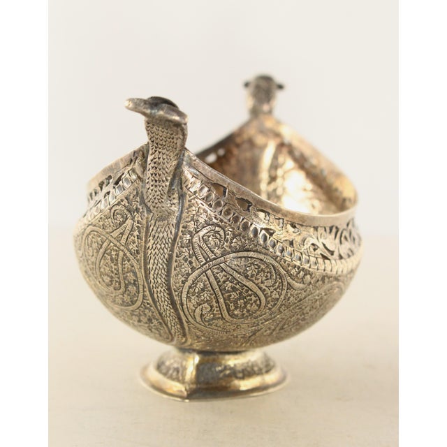 19th Century Kashmiri High Grade Silver Chiseled Kashkul, Beggar's Bowl For Sale - Image 4 of 12