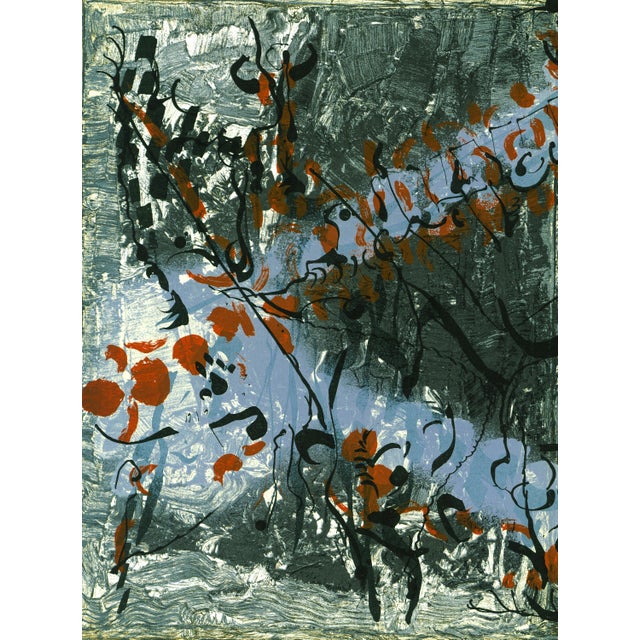 Original untitled lithograph by Jean-Paul Riopelle published in 1970 by Maeght Éditeur for Derrière Le Miroir, and printed...