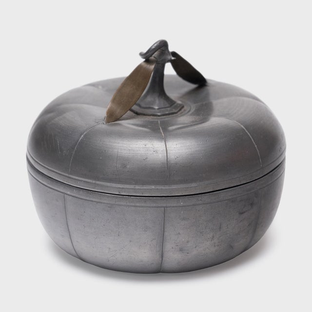 Chinese Chinese Pewter Gourd Box, C. 1920 For Sale - Image 3 of 6