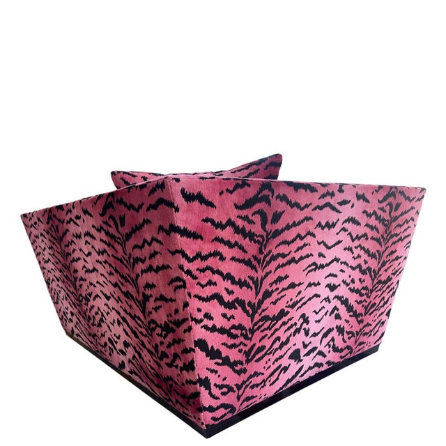 Left Side Island Sofa in Tiger Velvet by Donghia For Sale - Image 4 of 9