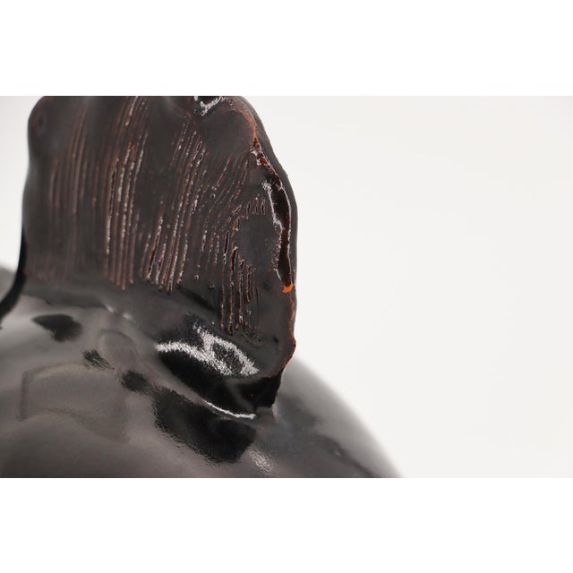 1940s Large Black Fish Sculpture, Earthenware, Portuguese For Sale - Image 9 of 15