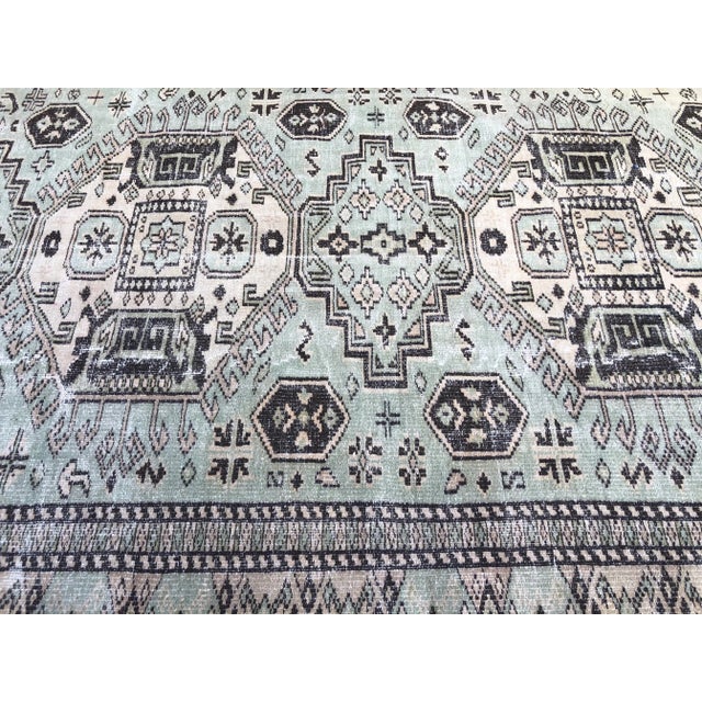 1960s Green Handmade Anatolian Floral Wool Rug For Sale - Image 6 of 11