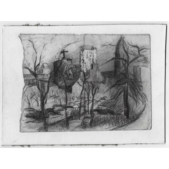 Drawing of City Hall and the Philadelphia skyline by Vermont artist Frank Wallace (1915/18-2003). Wallace was born in...