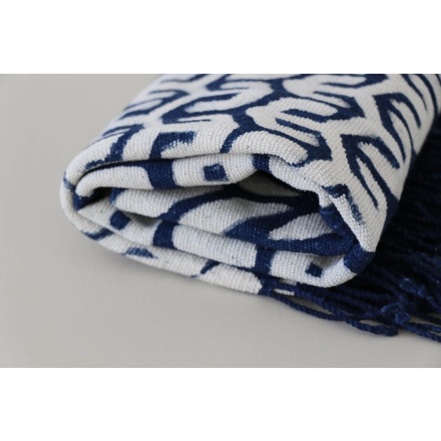 Blue & White Five Panel Table Runner For Sale - Image 4 of 5