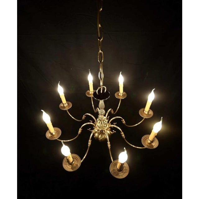 Dutch Gilt 8-Arm Chandelier For Sale - Image 4 of 6