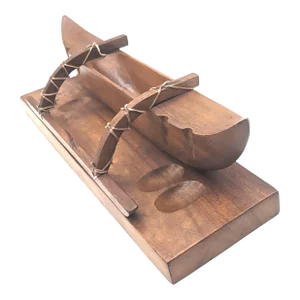 Mid 20th Century Handcarved Wood Pipe Rack