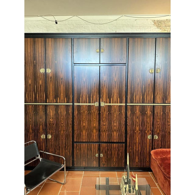 Macassar Ebony and Brass Wardrobe by Adalberto Caraceni for Modernindustria, 1970s For Sale - Image 11 of 18