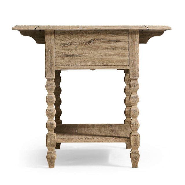 Wood Rustic Farmhouse Dropleaf Side Table For Sale - Image 7 of 12