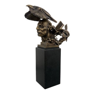 Theodore Gall “Owl” Articulated Bronze Sculpture, Signed For Sale