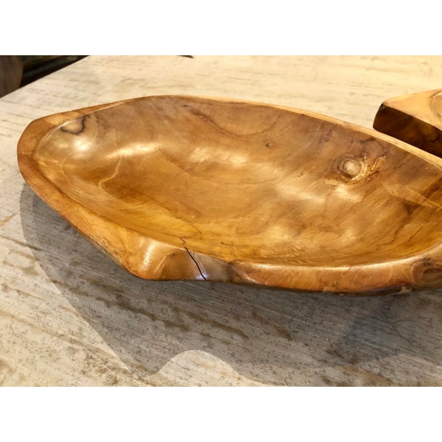 Nautical Coastal Teak Wood Fish Bowl For Sale - Image 3 of 9