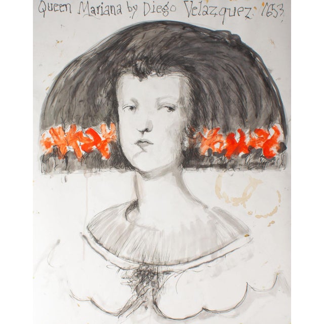 A mixed media painting by the American artist James L. Bruch (1942-2023). This work was painted after the Baroque portrait...