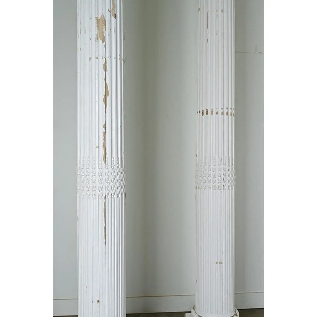 19th Century French 19th Century Pair of Monumental Painted Wood Columns For Sale - Image 5 of 12