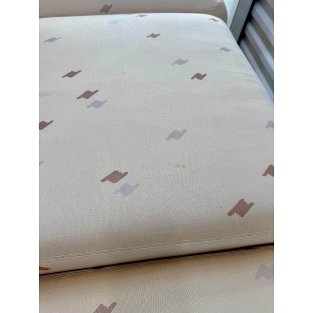 Americans of Martinsville Peach Postmodern Three-Seat Sofa, 1980s For Sale - Image 9 of 12